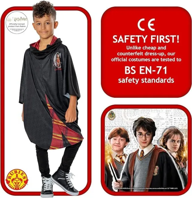 Poncho Oficial Rubies Harry Potter Gryffindor Niño, Vestido Elegante para Niños, Edades 7-8 2