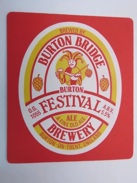 ENGLISH Beer Bar Coaster ~ BURTON BRIDGE Brewery Festival Fine Old Ale, ENGLAND