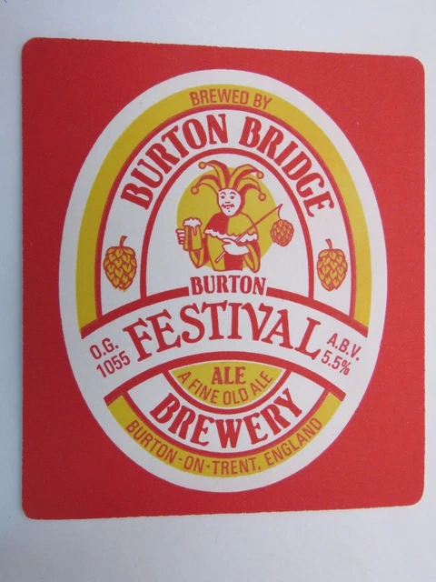 ENGLISH Beer Bar Coaster ~ BURTON BRIDGE Brewery Festival Fine Old Ale, ENGLAND