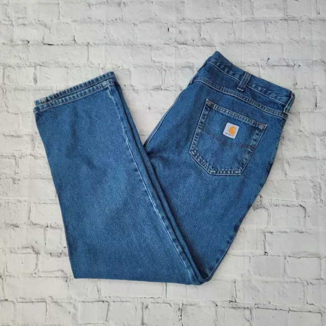 Pantalones de mezclilla vintage Carhartt de ajuste relajado W38 L32 ropa de trabajo informal ancho de EE. UU.