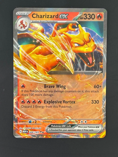 POKÉMON JCC CHARIZARD EX 006/165 Escarlata Violeta 151 Doble Holo