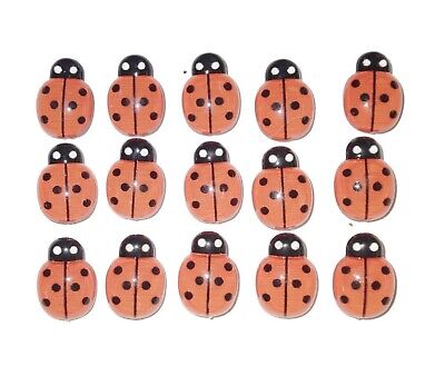 LADY BUG Insect GLASS Thumb Tacks - Set of 15 Handmade Decorative Pins