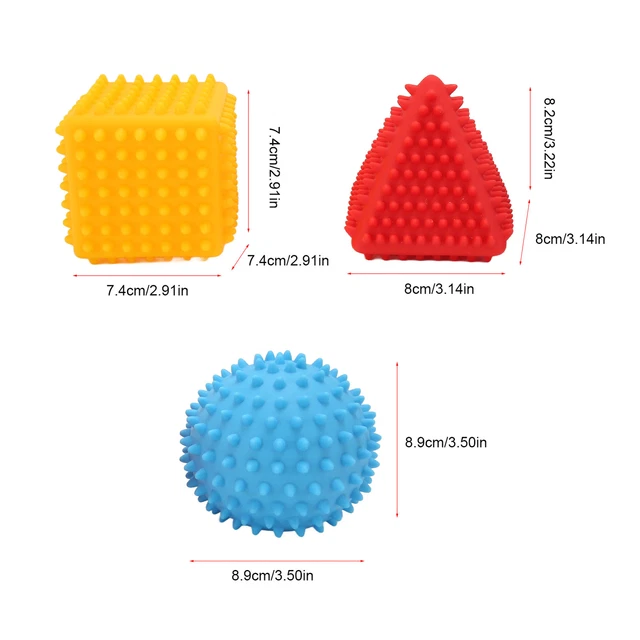 Baby Textured Multi Sensory Toy 3pcs Palm Massage Kids Textured Sensory Ball For