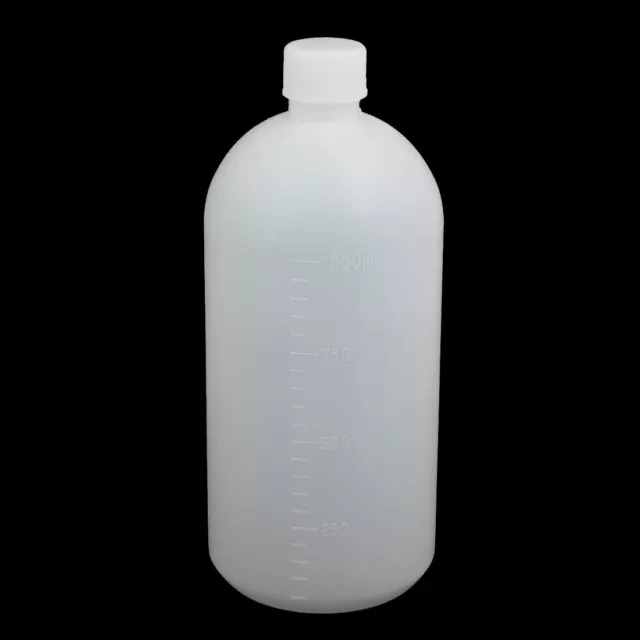 1000ml HDPE Plastic Cylinder Narrow Mouth Liquid Sample Storage Bottle 2pcs 2