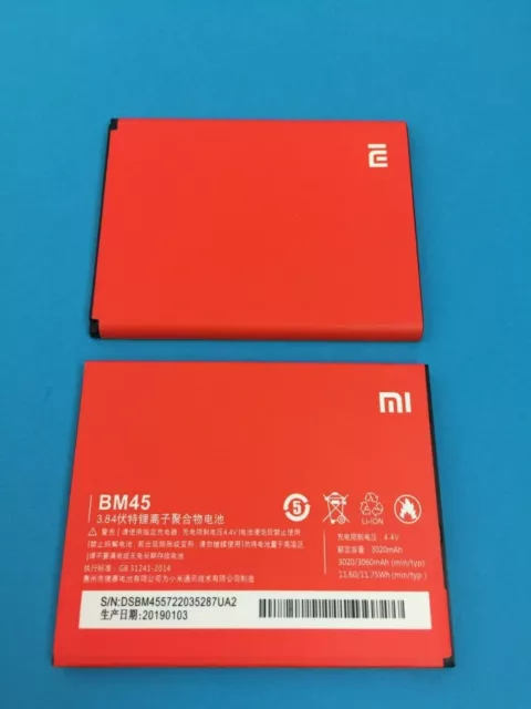 NEW BATTERY OEM BM45 FOR XIAOMI REDMI HONGMI NOTE 2 3060mAh 11.75Wh 3.84V BM 45 2