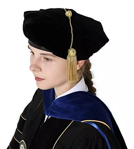 GraduationMall Graduation Doctoral Tam 8-Sided Black Velvet with Gold Bullion... 2