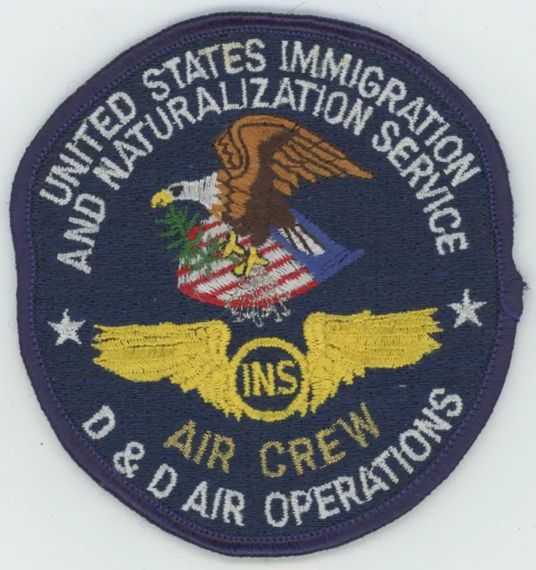 INS Immigration Naturalization Service Air Crew Operations Patch
