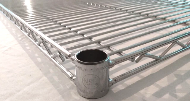 Chrome Shelf 18"  x 36" Heavy Duty Wire NSF with 4 Plastic Snap-on Pole Supports