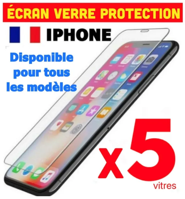 Verre Trempe Iphone Vitre Protection Ecran 11 12 13 14 15 Pro Max Se 6 7 8 Xs Xr