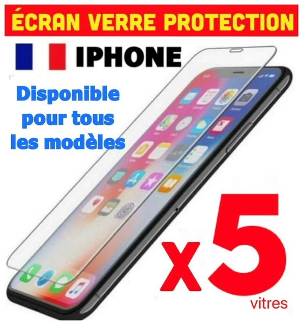 Verre Trempé Protection Intégrale IPhone – Compatible 11 à 17 Pro Max – Dureté 9H, Anti-trace – Neuf