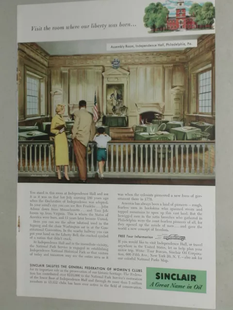 1956 Sinclair Oil Corporation ad, Independence Hall PA