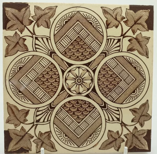 Antique Fireplace Tile Aesthetic Transfer Printed C1880