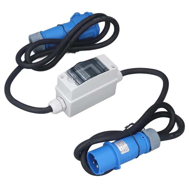 ENERGY METER 3 Pin Connector Charging Power Monitor 220‑250V AC 16A 2 ...