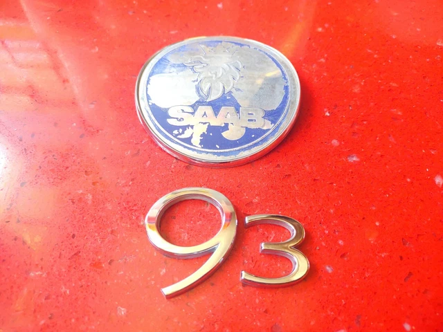 Saab 93 9-3 Convertible 1998-2003 Rear Boot Trunk Badge Emblem Blue 5289897 OEM