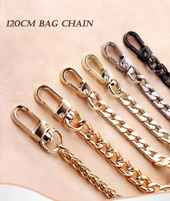120cm Handbag Shoulder Strap Bag Purse Smooth Metal Replacement Chain Crossbody
