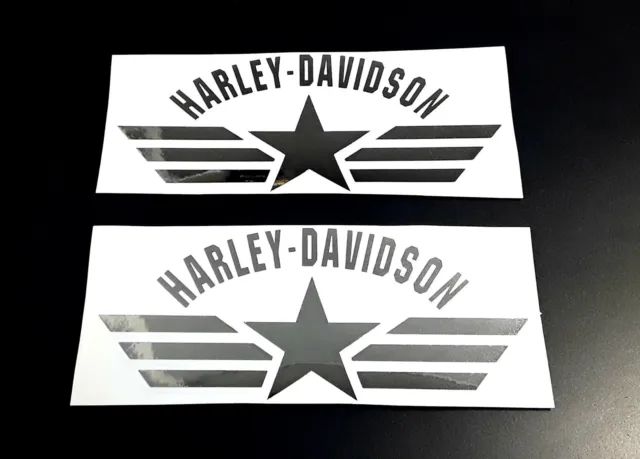 2 ST. TANK Aufkleber Chrom für Harley Davidson Freunde - ca. 203