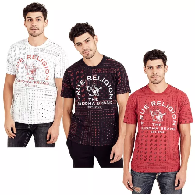 True Religion Men's True Bandana Short Sleeve Crew Neck Tee T-Shirt