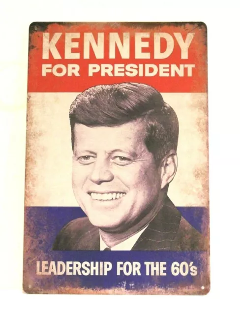 JFK John F. Kennedy for President Tin Campaign Poster Sign Vintage Look XZ