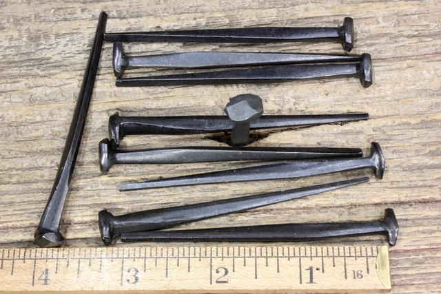3" Rose head 10 nails antique square wrought iron vintage Spikes Decorative look