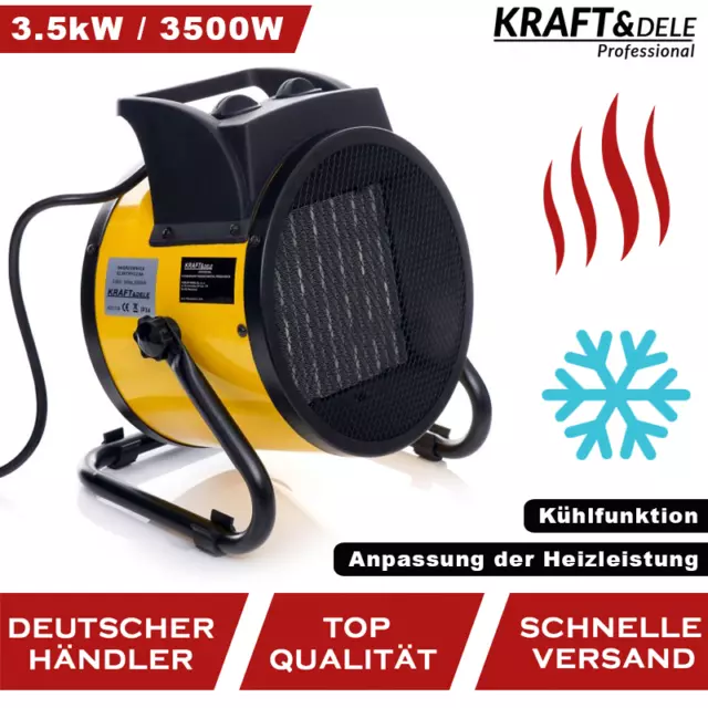 Heizlüfter Elektroheizer Heizung Schnellheizer Heizgerät Bauheizer 3,5kW KD11728