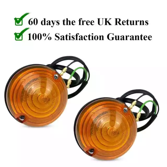 2 x Land Rover Series 2 2a 3 Early Defender Front Amber Indicator Lamp RTC5013