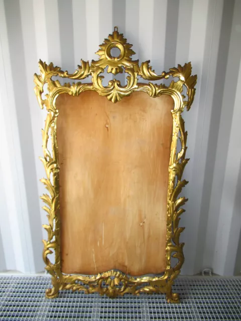 Ancien Cadre De Miroir En Bois Doré De Style Louis Xv Baroque