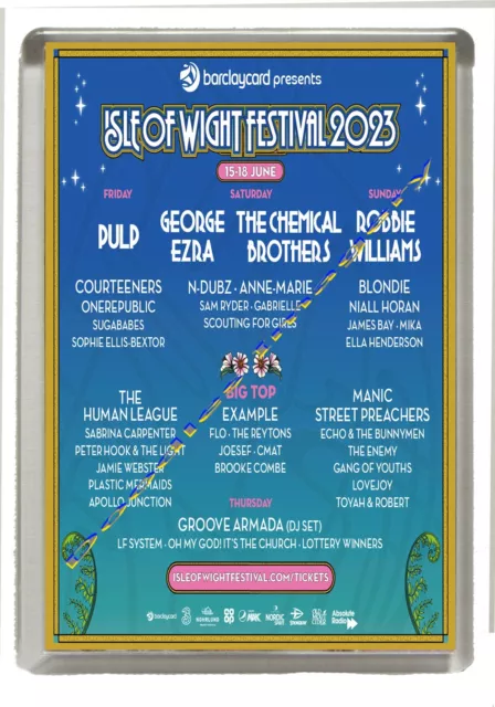 ISLE OF WIGHT FESTIVAL 2023  - Fridge Magnet Jumbo 90mm x 60mm Size