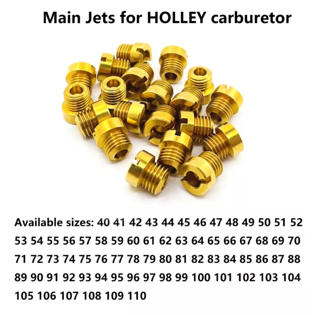 Holley Carburetor MAIN JETS KIT Holly size 40-110 1/4-32 CHOOSE ANY SIZE 20 PACK