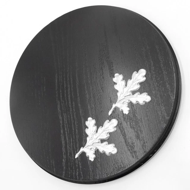 Placa de Jabalí Redondo Oscuro Af 21 CM Con 2 Pieza Aluminio Hoja Roble Portada 3