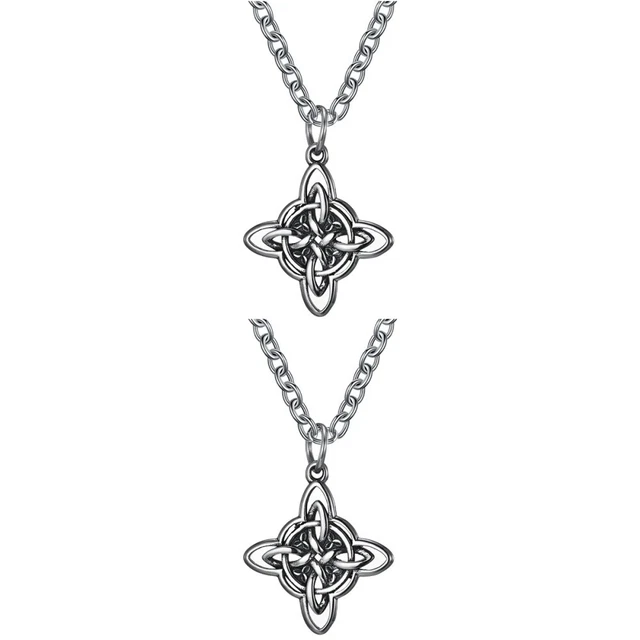 2pcs Unisex Halskette Edelstahl Halsschmuck Mode Neckkette Hexen Knoten