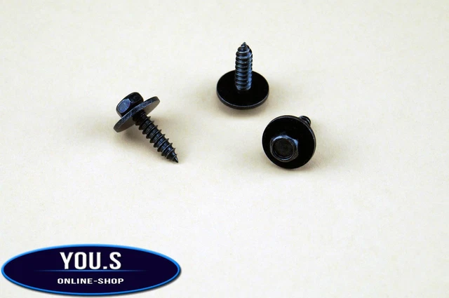 16 Vis De Carénage Moto M6 X 20 Mm - Tête Hexagonale Noire - En Métal Résistant à La Corrosion - Pour Remplacement Universel
