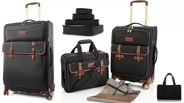 Samantha Brown Luggage SAM Expandable Upright Spinner Jet Set (Black)