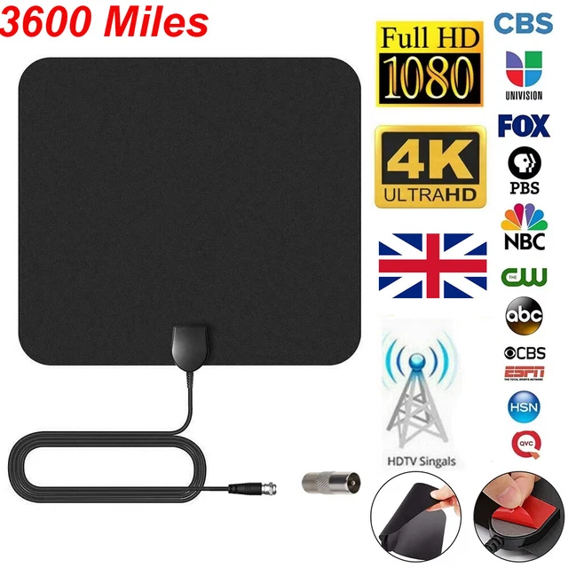 3600MILES TV ANTENNA Aerial Indoor HD Digital Signal Amplified Freeview