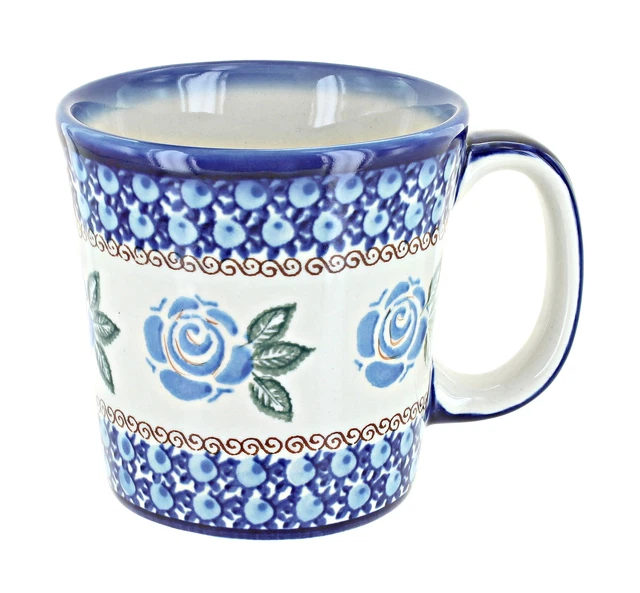 Blue Rose Polish Pottery Roses are Blue Coffee Mug