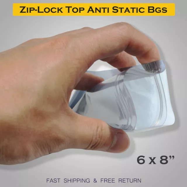 200 x Anti Static Shielding ESD Bag 6" x 8" Zip Lock Reclosable 15x20CM 3