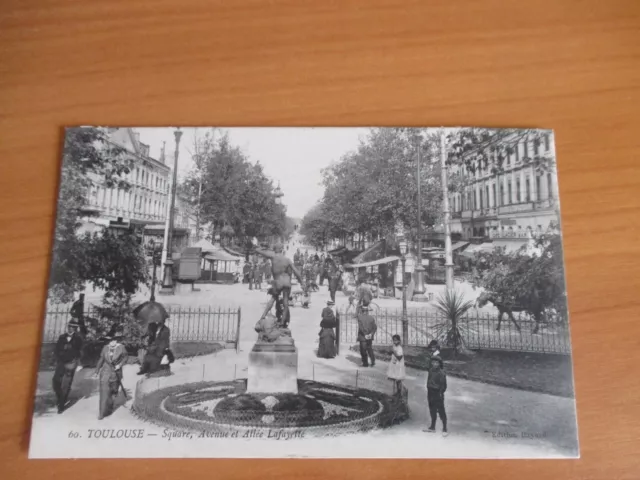 CPA carte postale ancienne Toulouse 31 SQUARE AVENUE ET ALLÉE LAFAYETTE  EV