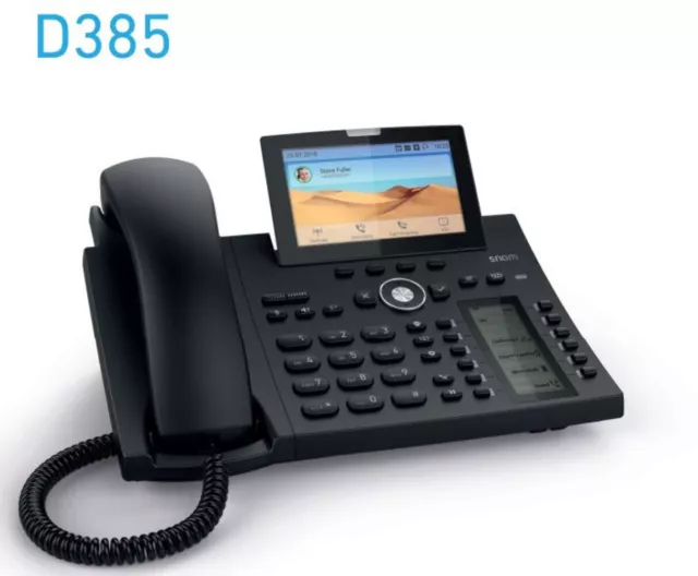 SNOM D385 12 Line IP Phone, SIP Desktop Phone Colour, SmartScreen, Sensor Hook S