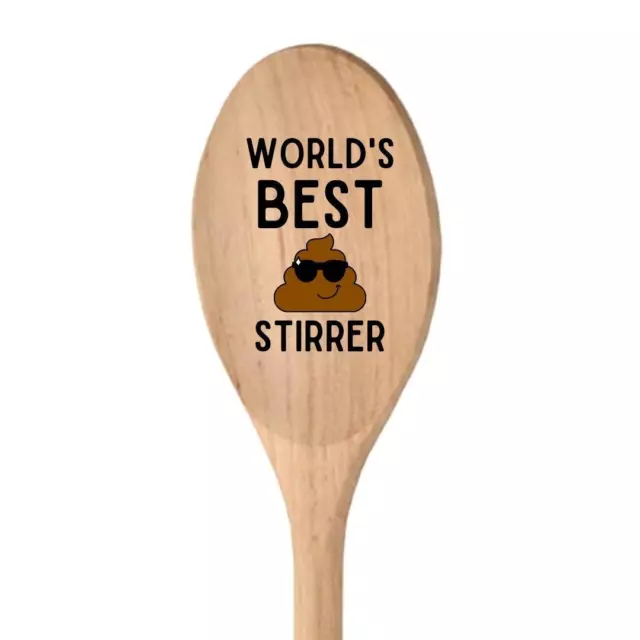 Second Ave Funny Joke World's Best Stirrer 12" Wooden Spoon Chef baker Gift