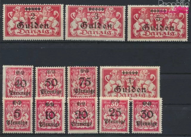 Briefmarken Danzig 1923 Mi 181-192  mit Falz (9910765