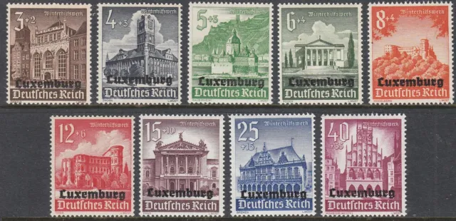Stamp Germany Luxembourg Mi 33-41 Sc N33-41 WWII 1941 War Occupation Poland MNG