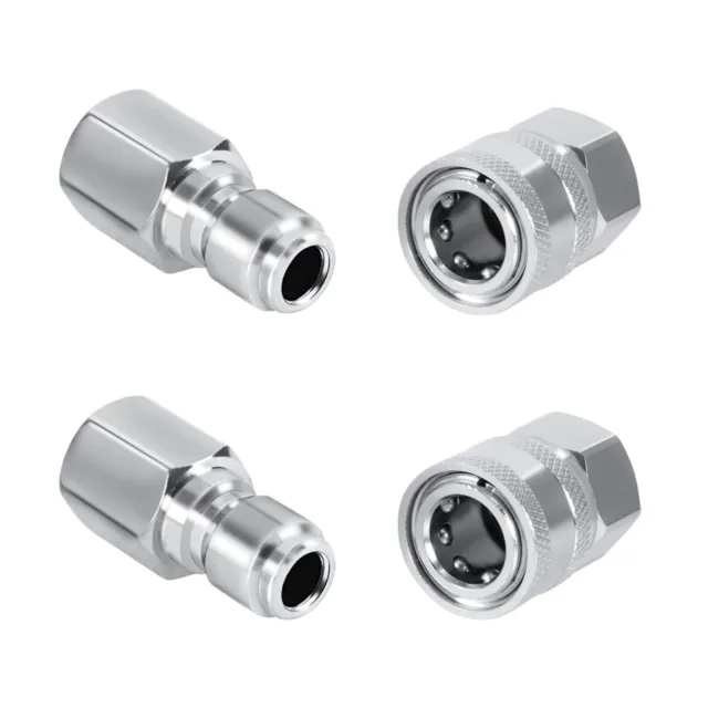 2 Sets NPT 3/8 Inch Stainless Steel Male and Female Quick Connector