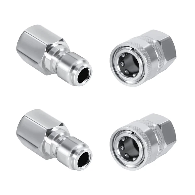 2 Sets NPT 3/8 Inch Stainless Steel Male and Female Quick Connector