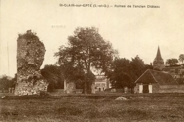 Carte SAINT CLAIR SUR EPTE Ruines de l'ancien château