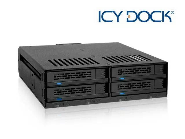 New ICY Dock ExpressCage MB324SP-B 4 bay 2.5" SATA SAS SSD HDD Mobile Rack