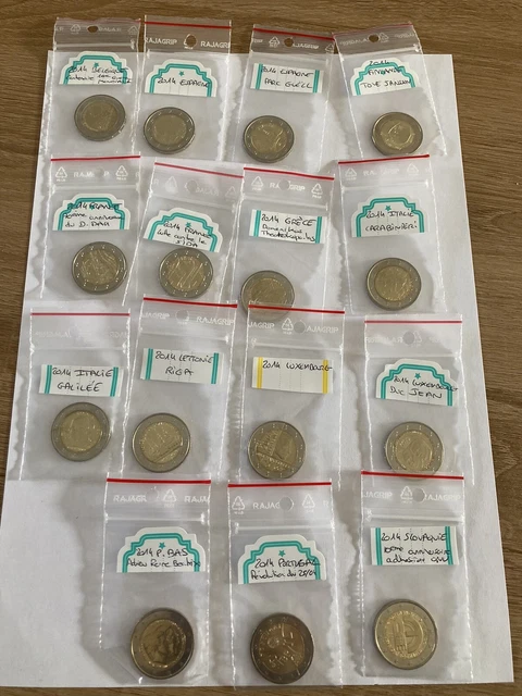 15 Pieces De 2 Euro Commemoratives De 2014 - Unc
