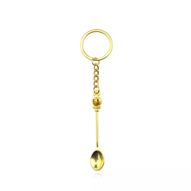 Silver Color Pendant Ornaments Spoon Keychain Key Ring Trinkets Metal Key Chain