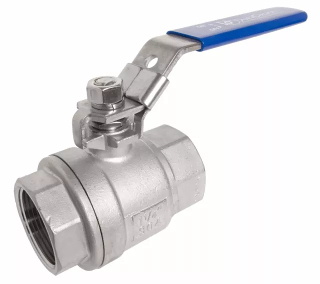 1-1/4" Bsp Full Bore 2 Piece Ball Valve 1000Psi 316 Stainless Steel