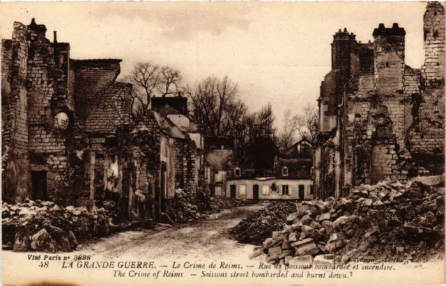 CPA AK Military - Reims - Bombed Drink Street (698209)