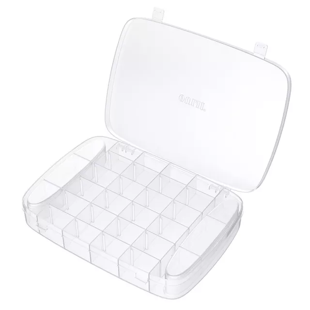 OULII 30 grilles en plastique transparent réglable organisateur de bijoux boîte