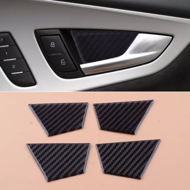 Carbon Fiber Car Interior Door Handle Bowl Cover Trim Fit For Mazda  CX-3/5/8/9